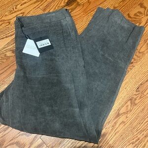 Sarah Pacini Pants Womens Size 3 Gray Viscose And Linen Wide Leg Made In Italy